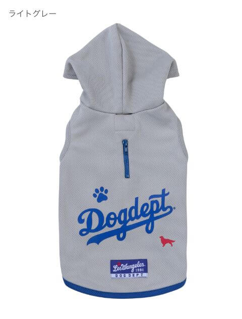 スポーツロゴ　スウェットパーカー 犬服ブランドのドッグデプト/DOG DEPT