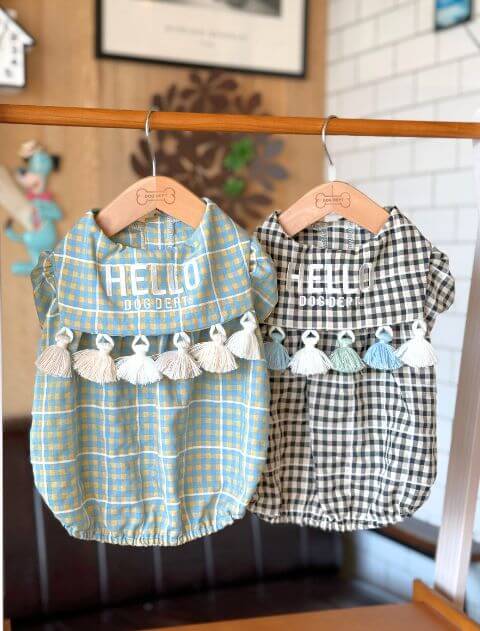【DOG WEAR】保冷剤ポケット付きギンガムセーラー