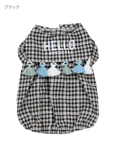 保冷剤ポケット付きギンガムセーラー犬服ブランドのドッグデプト/DOG DEPT