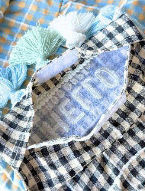 保冷剤ポケット付きギンガムセーラー犬服ブランドのドッグデプト/DOG DEPT