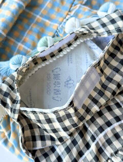 保冷剤ポケット付きギンガムセーラー犬服ブランドのドッグデプト/DOG DEPT