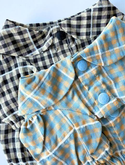 保冷剤ポケット付きギンガムセーラー犬服ブランドのドッグデプト/DOG DEPT