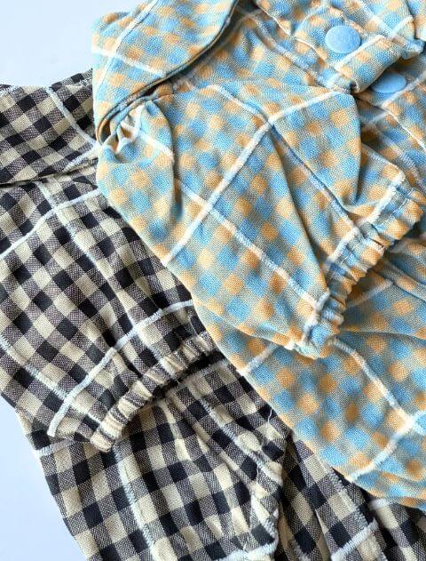 保冷剤ポケット付きギンガムセーラー犬服ブランドのドッグデプト/DOG DEPT