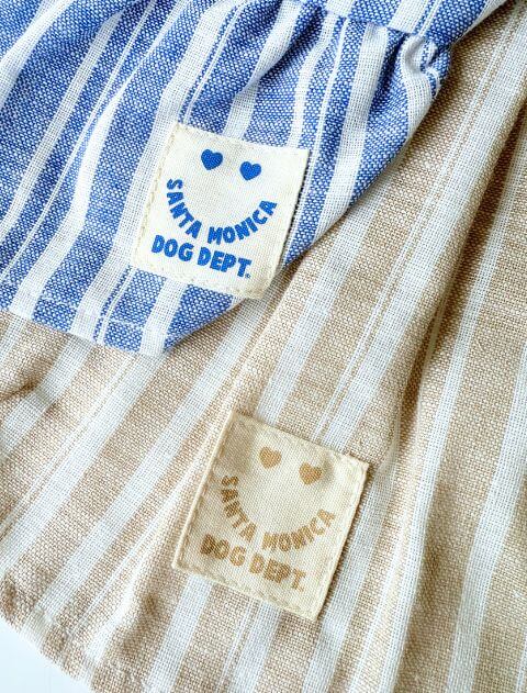 綿麻ストライプペア犬服ブランドのドッグデプト/DOG DEPT