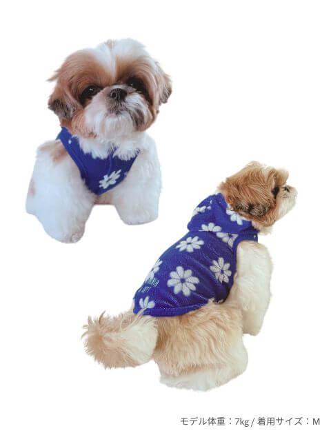 フラワーパイルボタンパーカー犬服ブランドのドッグデプト/DOG DEPT
