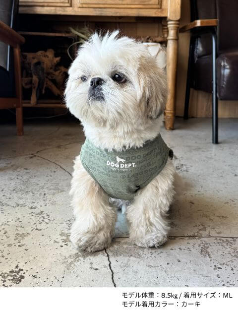接触冷感プリント背中ボタンノースリーブ 犬服ブランドのドッグデプト/DOG DEPT