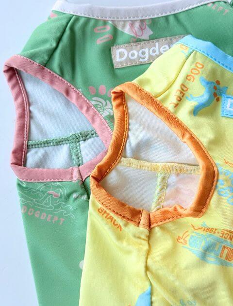 SANTAMONICAロゴ保冷剤ポケット付きノースリーブ犬服ブランドのドッグデプト/DOG DEPT