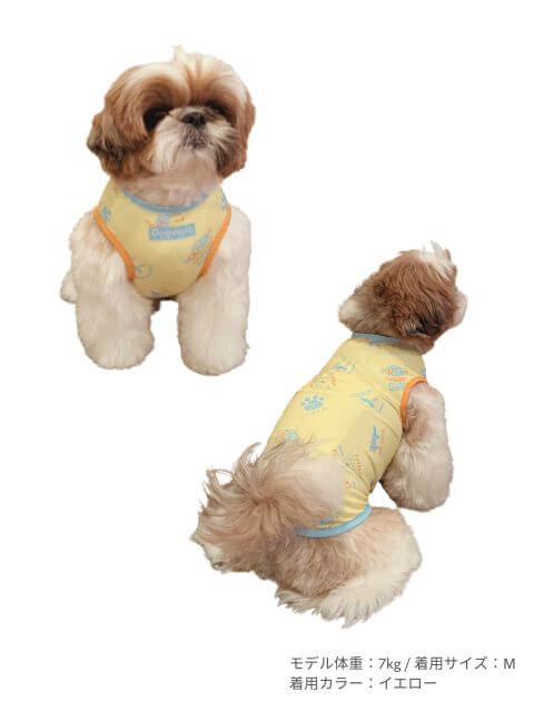 SANTAMONICAロゴ保冷剤ポケット付きノースリーブ犬服ブランドのドッグデプト/DOG DEPT
