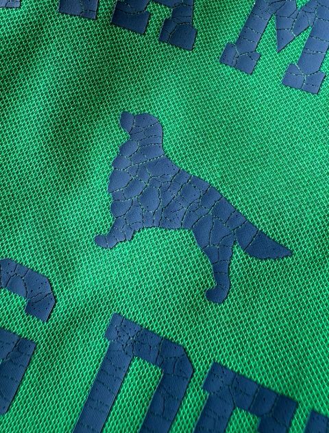 ロゴプリントリンガークールTシャツ 犬服ブランドのドッグデプト/DOG DEPT