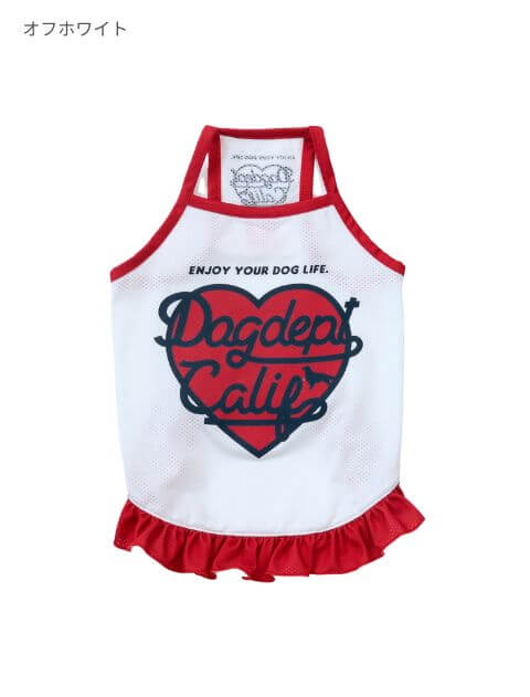 メッシュハートロゴキャミワンピ 犬服ブランドのドッグデプト/DOG DEPT
