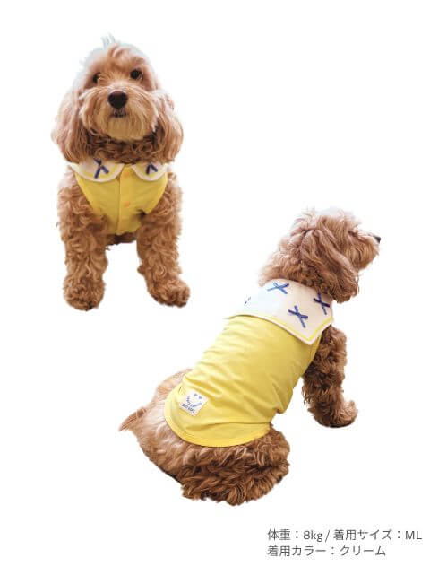 保冷剤ポケット付きリボンセーラー  犬服ブランドのドッグデプト/DOG DEPT