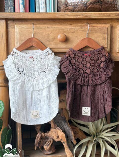 【DOG WEAR】透かし柄フリルワンピース
