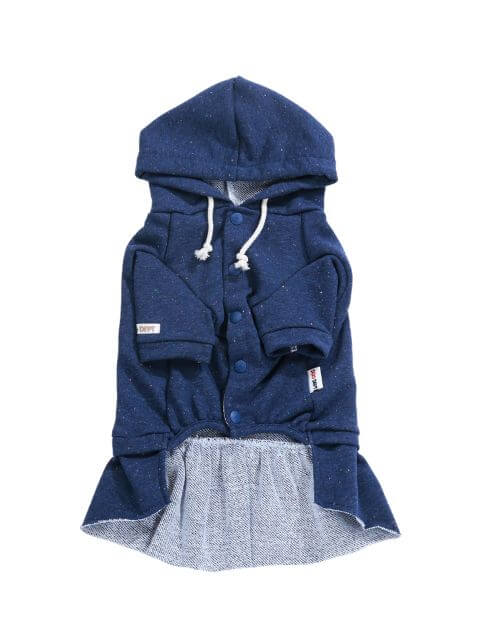 カラーネップパーカーワンピ 犬服ブランドのドッグデプト/DOG DEPT