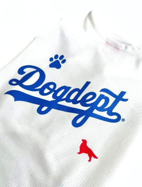 スポーツロゴノースリーブ犬服ブランドのドッグデプト/DOG DEPT