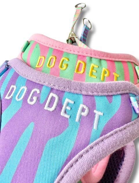 パステルゼブラリード＆ソフトハーネスセット ブランドのドッグデプト/DOG DEPT