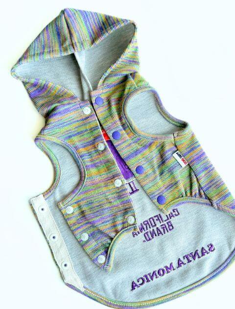 カラフルメランジボタンパーカー犬服ブランドのドッグデプト/DOG DEPT