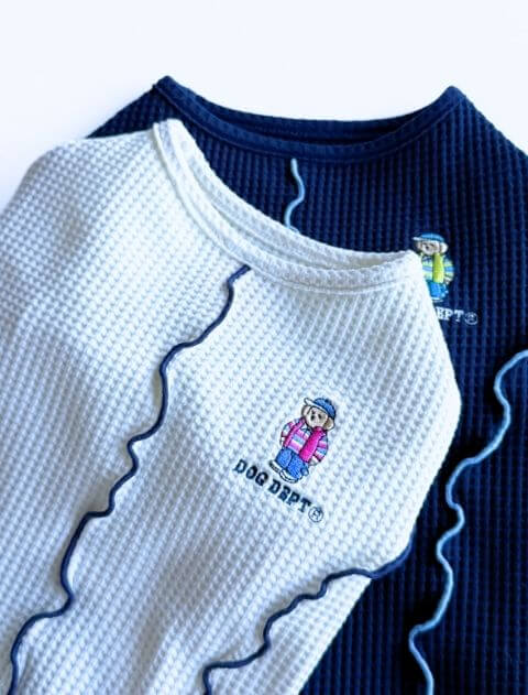 マイクロファイバーハイテンションワッフルロンT犬服ブランドのドッグデプト/DOG DEPT
