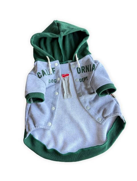 カレッジロゴボタンパーカー犬服ブランドのドッグデプト/DOG DEPT