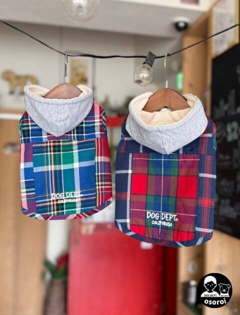 【DOG WEAR】チェックシャツパーカー