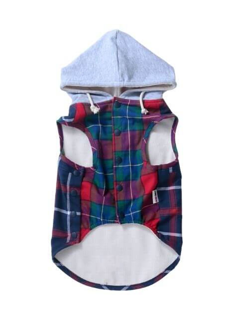 チェックシャツパーカー犬服ブランドのドッグデプト/DOG DEPT