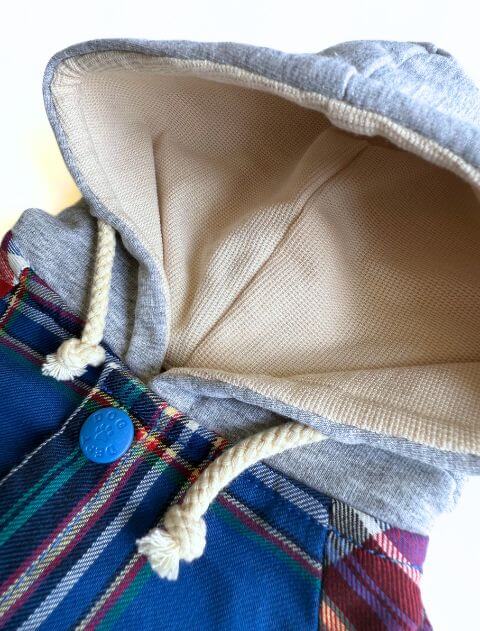 チェックシャツパーカー犬服ブランドのドッグデプト/DOG DEPT