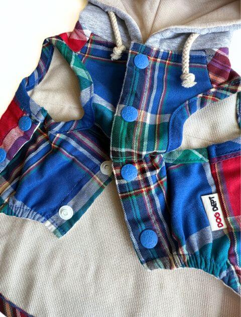 チェックシャツパーカー犬服ブランドのドッグデプト/DOG DEPT