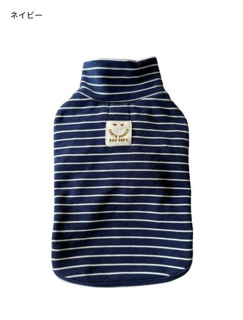 DウォームハイネックボーダーロンT犬服ブランドのドッグデプト/DOG DEPT