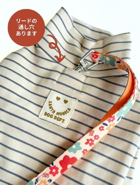 DウォームハイネックボーダーロンT犬服ブランドのドッグデプト/DOG DEPT