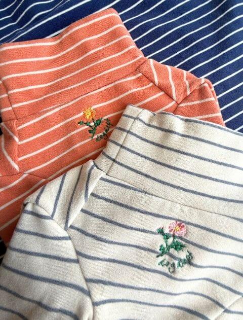 DウォームハイネックボーダーロンT犬服ブランドのドッグデプト/DOG DEPT