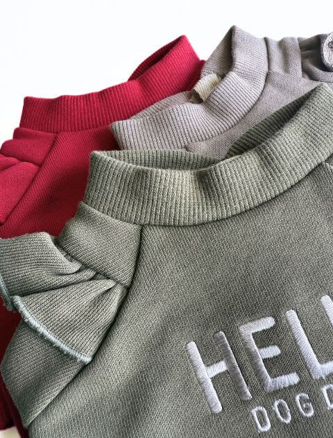 フリルスウェットカーデ 犬服ブランドのドッグデプト/DOG DEPT