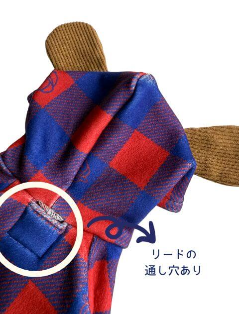 ストレッチフリースチェックロンパース犬服ブランドのドッグデプト/DOG DEPT