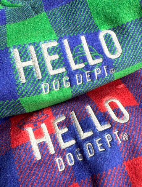 ストレッチフリースチェックロンパース犬服ブランドのドッグデプト/DOG DEPT