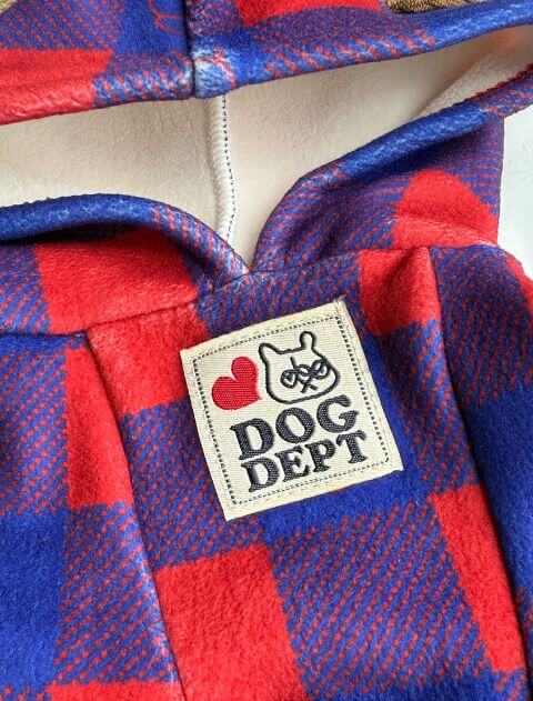 ストレッチフリースチェックロンパース犬服ブランドのドッグデプト/DOG DEPT