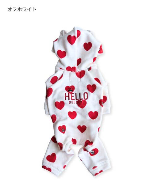 ストレッチフリースハートロンパース犬服ブランドのドッグデプト/DOG DEPT