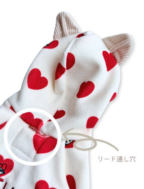 ストレッチフリースハートロンパース犬服ブランドのドッグデプト/DOG DEPT