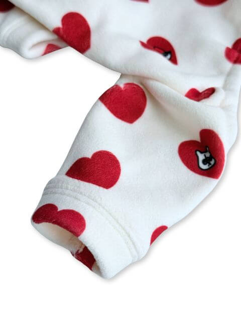 ストレッチフリースハートロンパース犬服ブランドのドッグデプト/DOG DEPT