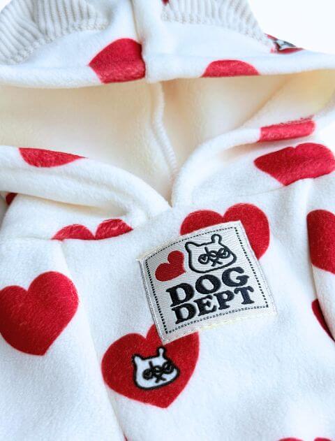 ストレッチフリースハートロンパース犬服ブランドのドッグデプト/DOG DEPT