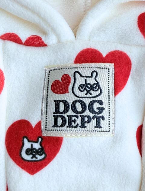 ストレッチフリースハートロンパース犬服ブランドのドッグデプト/DOG DEPT