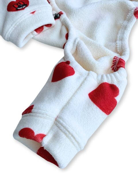 ストレッチフリースハートロンパース犬服ブランドのドッグデプト/DOG DEPT