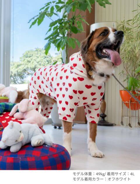 ストレッチフリースハートロンパース犬服ブランドのドッグデプト/DOG DEPT