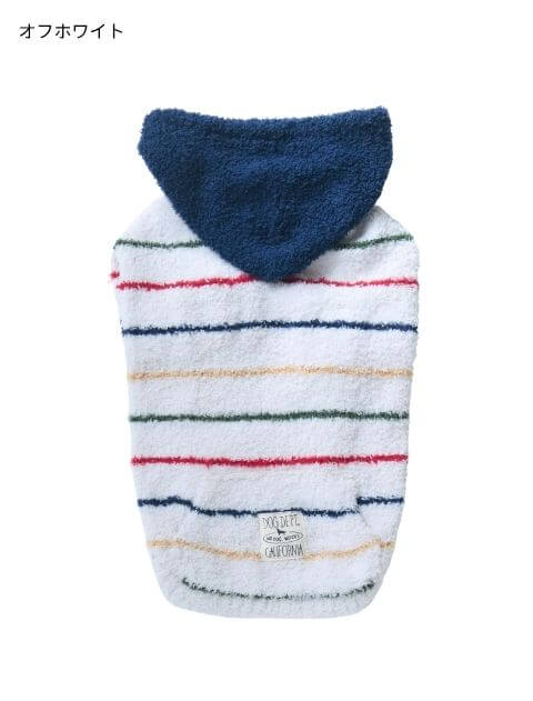 もこもこボーダープルパーカー 犬服ブランドのドッグデプト/DOG DEPT