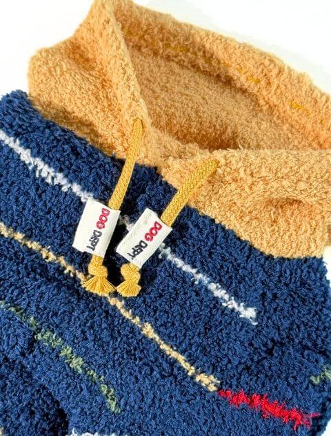 もこもこボーダープルパーカー 犬服ブランドのドッグデプト/DOG DEPT