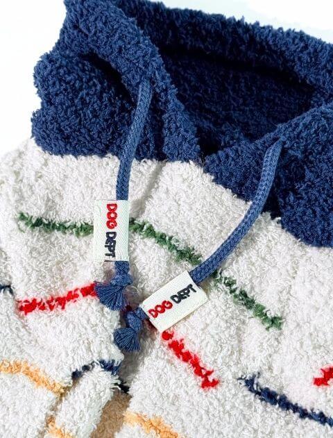 もこもこボーダープルパーカー 犬服ブランドのドッグデプト/DOG DEPT