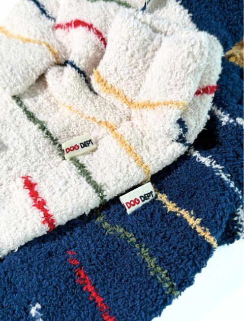 もこもこボーダープルパーカー 犬服ブランドのドッグデプト/DOG DEPT