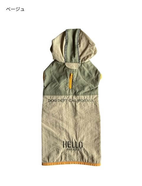 撥水ナイロンワッシャーレインコート  犬服ブランドのドッグデプト/DOG DEPT