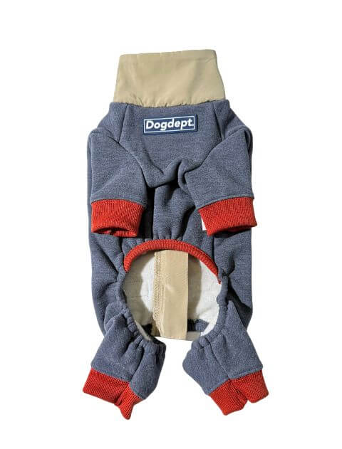 Dウォーム背中ジップロンパース 犬服ブランドのドッグデプト/DOG DEPT