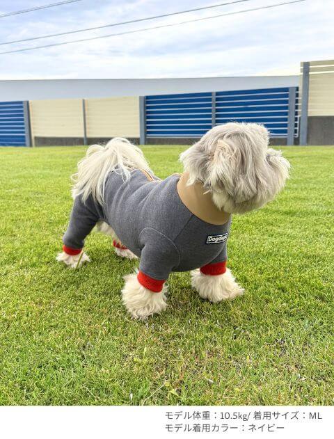 Dウォーム背中ジップロンパース 犬服ブランドのドッグデプト/DOG DEPT