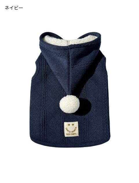 裏ボアケーブルボタンパーカー 犬服ブランドのドッグデプト/DOG DEPT