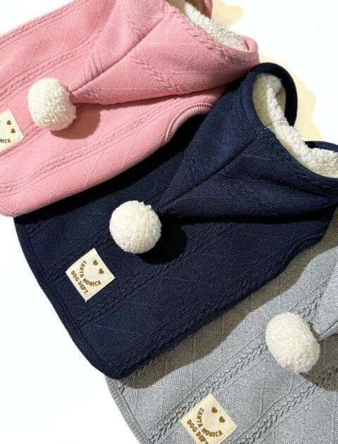 裏ボアケーブルボタンパーカー 犬服ブランドのドッグデプト/DOG DEPT