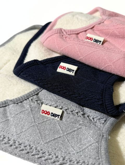 裏ボアケーブルボタンパーカー 犬服ブランドのドッグデプト/DOG DEPT